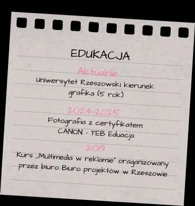 Notka: Edukacja — Uniwersytet Rzeszowski, fotografia z certyfikatem CANON, kurs multimediów w reklamie
